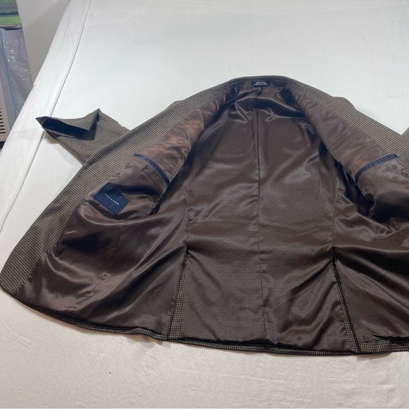 Tommy Hilfiger Blazer Jacket Men’s 40R Herringbone Plaid Brown black Sports Coat - Picture 12 of 15